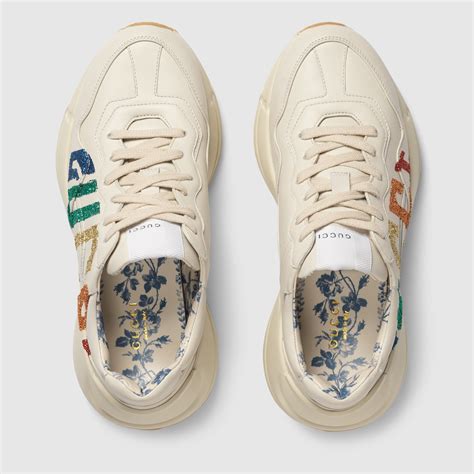 gucci glitter web sneaker with studs review|gucci rhyton leather shoes.